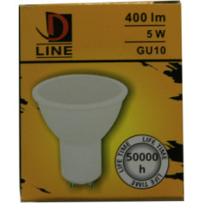 D Line LED spuldze 5W GU10 2700k D Line