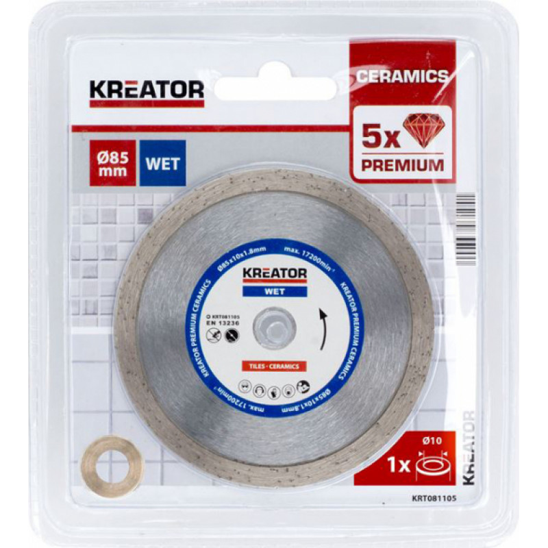 Kreator Dimanta griezējdisks Kreator WET D85x10x1.8 mm, KRT081105 - gab