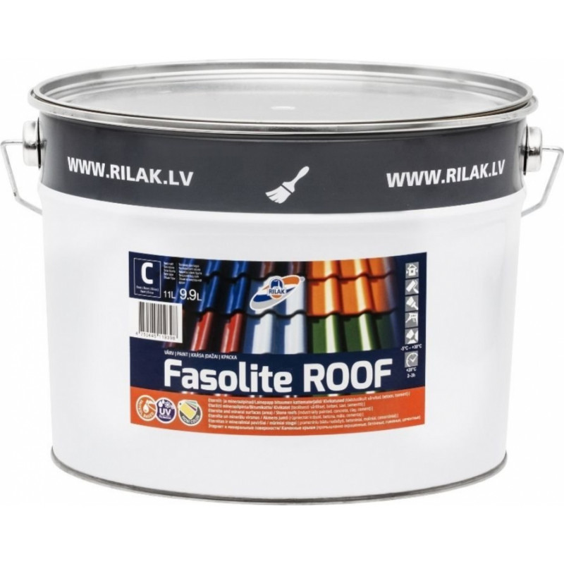 Rilak Krāsa jumtiem RILAK FASOLITE ROOF Matēta C-Bāze (Tonējamā krāsa) 10L - gab