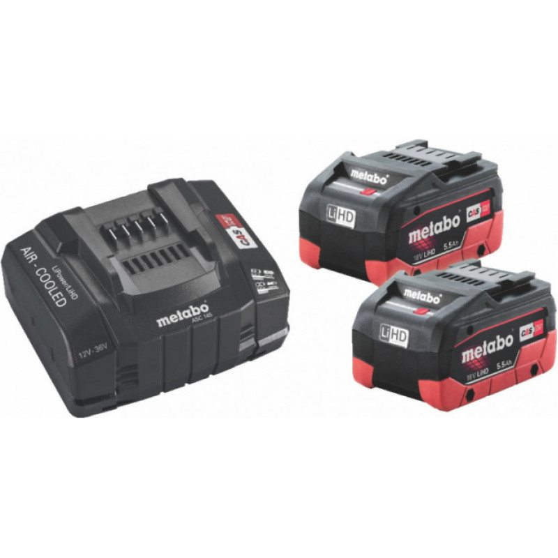 Metabo Komplekts Metabo 2x 5.5 Ah LiHD + ASC 145, 685190000 - gab