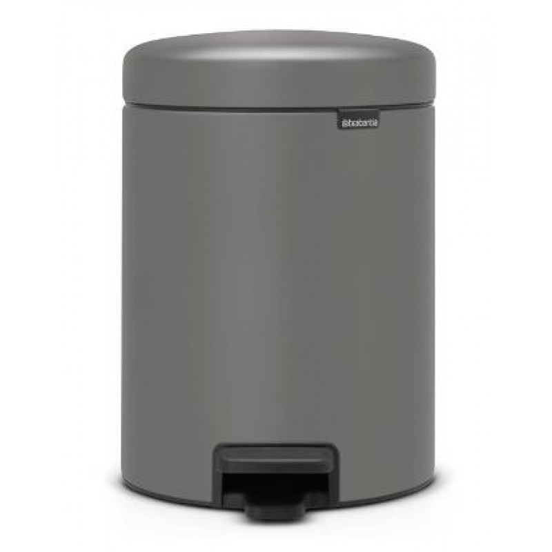 Brabantia atkritumu tvertne ar pedāli NewIcon, 5l, mineral concrete grey