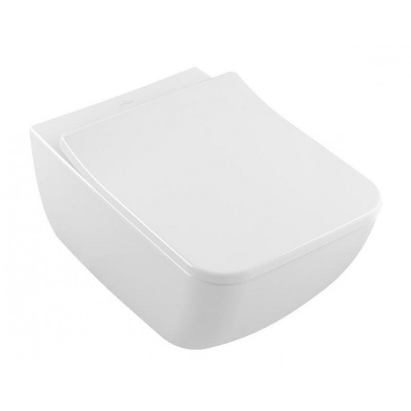 Villeroy & Boch pods ar QR/SC vāku Venticello Rimless, stiprināms pie sienas, 375x560 mm, SupraFix, DirectFlush, bal