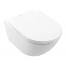 Villeroy & Boch pods ar QR/SC vāku Subway 3.0 Rimless, stiprināms pie sienas, 370x560 mm, TwistFlush, SupraFix, balt