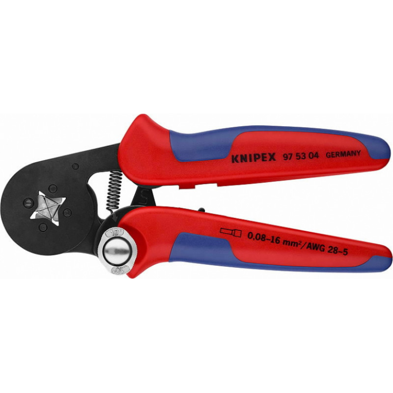 Knipex Vadu uzgaļu presēšanas stangas 0.08-10+16 mm² Pašregul., Knipex