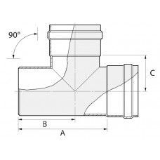 Almeva PL T-gabals DN100 - gab.