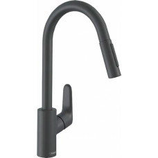 Hansgrohe Focus M41 virtuves maisītājs 240 2jet, izvelkams snīpis, matēts melns - gab.