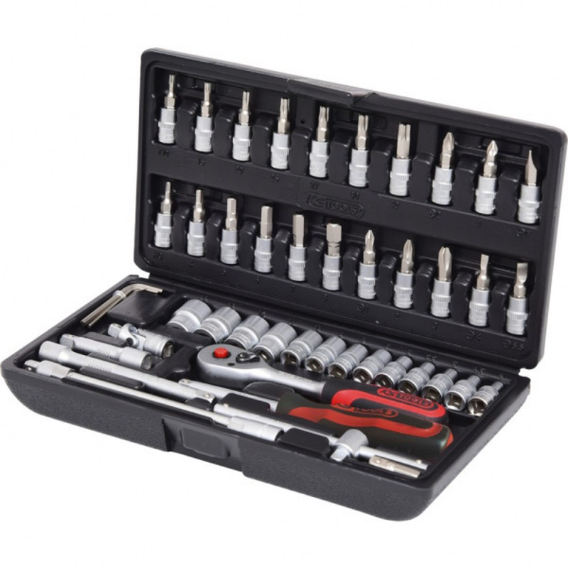 Ks Tools 48 daļu muciņu komplekts ar tirkšķatslēgu KS TOOLS 1/4''