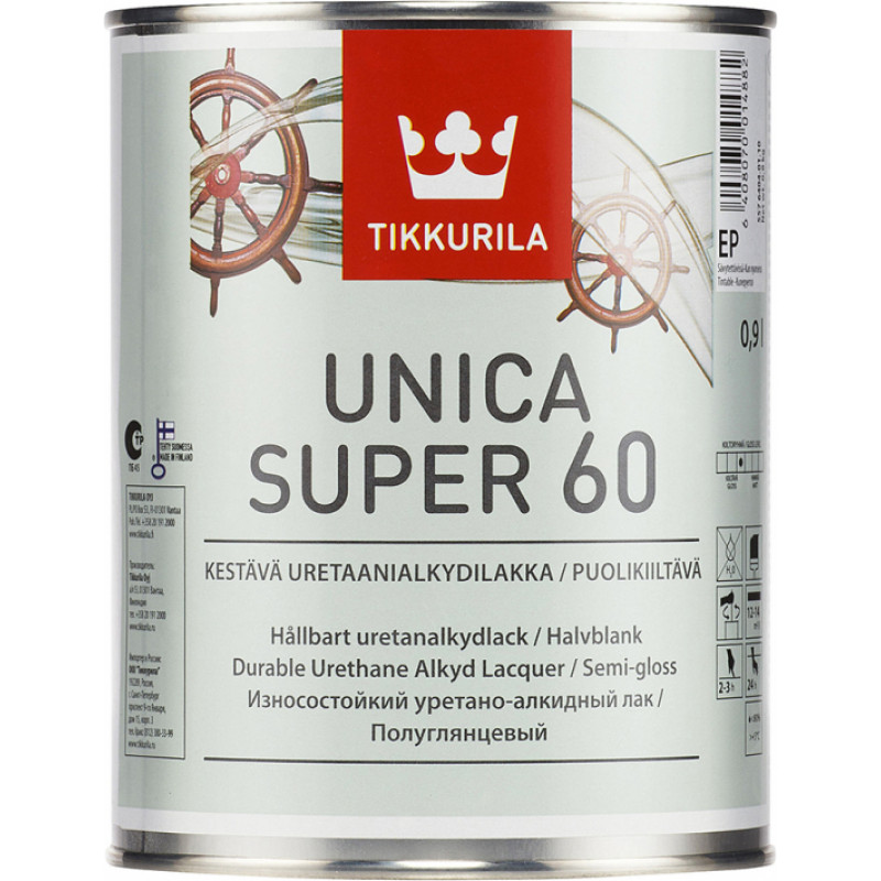 Tikkurila Laka Tikkurila Unica Super 60 Pusspīdīga EP-Bāze 0.225L - gab