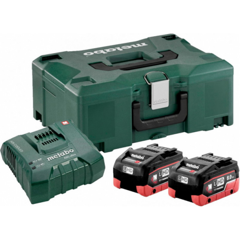 Metabo Komplekts Metabo 2x 8.0 Ah LiHD + ASC 145 + Metaloc, 685131000 - gab