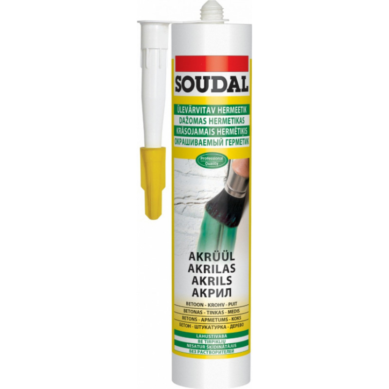 Soudal Akrila hermētiķis Soudal Acryrub Balts 280ml - gab