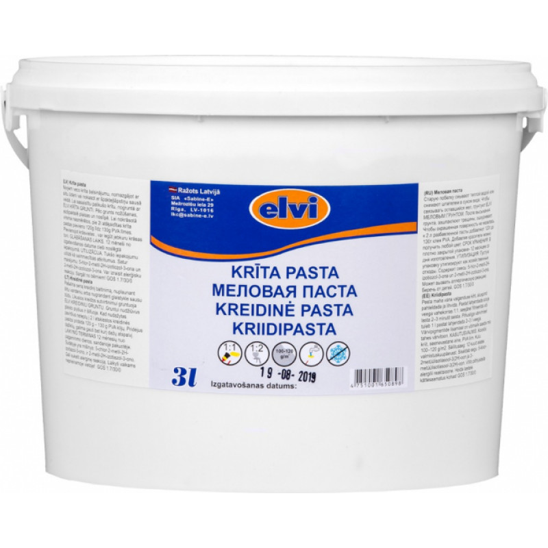 Elvi Krīta pasta Elvi 3L - gab.