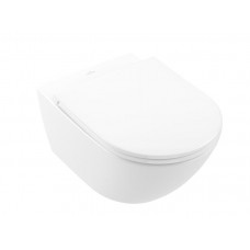 Villeroy & Boch pods ar QR/SC vāku Universo Rimless, stiprināms pie sienas, 370x560 mm, TwistFlush, AntiBac, balts