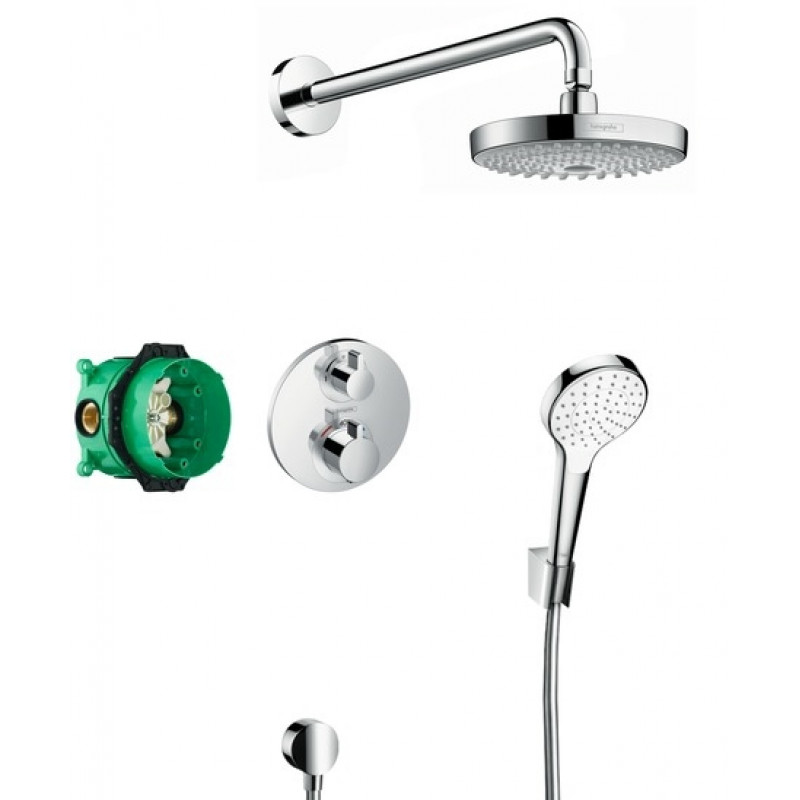 Hansgrohe dušas sistēma Design ShowerSet ar termostatu Ecostat S/Croma Select S, hroms