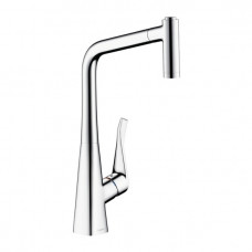 Hansgrohe virtuves izlietnes maisītājs ar izvelkamu dušu Metris M71 320 2jet, hroms