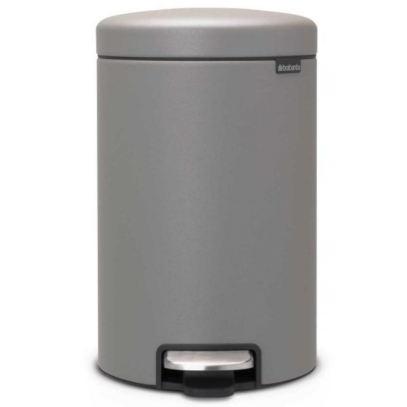 Brabantia atkritumu tvertne ar pedāli NewIcon, 12l, mineral concrete grey