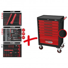 Ks Tools Instrumentu ratiņi ECOline, 7 atvilktnes +215gab. komplekts, KS Tools