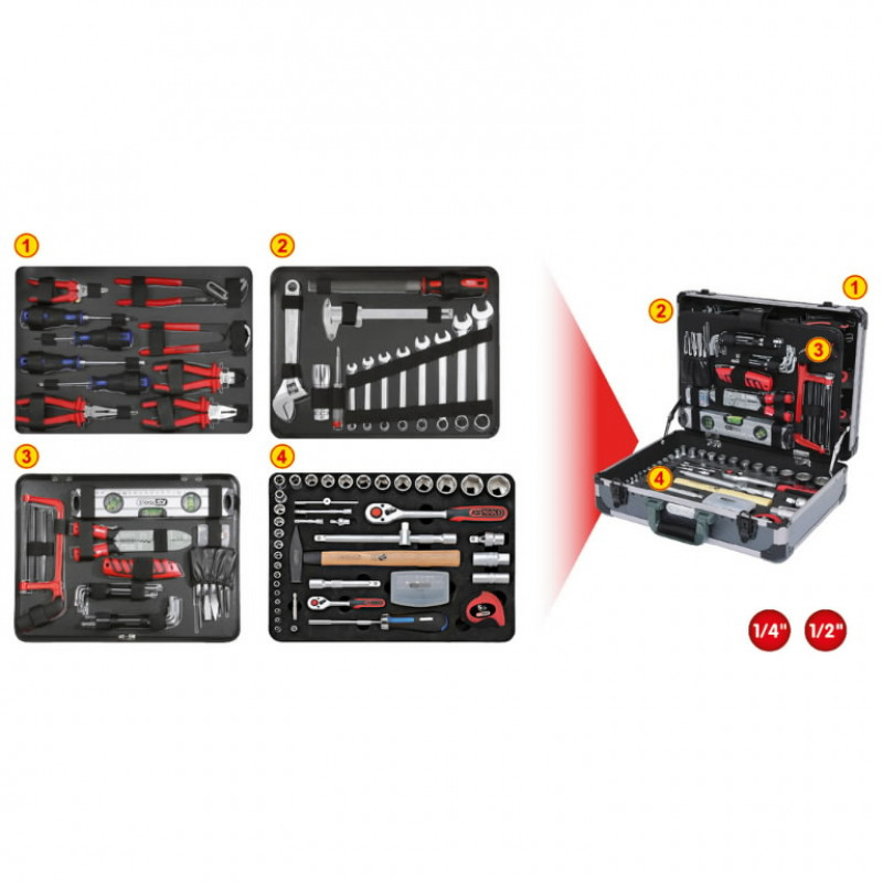 Ks Tools Universālais instrumentu komplekts 1/4