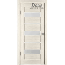 Dora Horizontal-4, Kapučīno, PVC Pārklājuma, Durvju Komplekts - Vērtne, Kārba, 2 Eņģes, Ar Polipropilēna Pārklājumu, O90x200cm