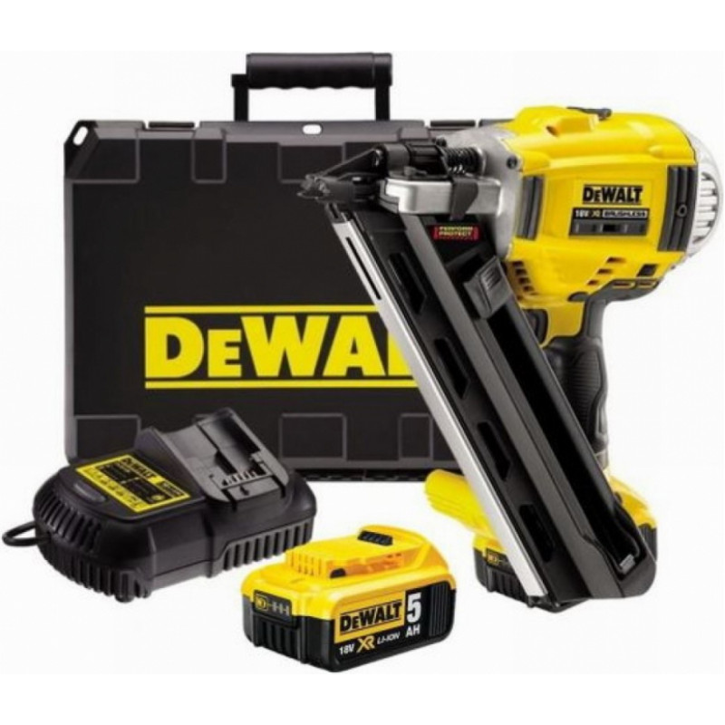 Dewalt Akumulatora Naglotājs 18V XR (+2x5.0Ah, lādētājs, koferis) DCN692P2-QW