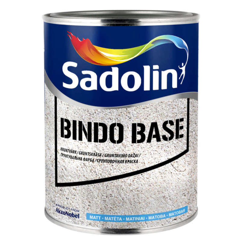 Sadolin Bindo Base BW Gruntskrāsa iekšdarbiem, matēta, balta 1L