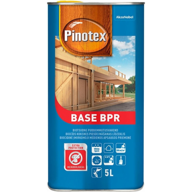 Pinotex Base BPR Biocīds koksnes piesūcināšanas līdzeklis, bezkrāsains 5L