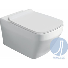 Simas Baden Rimless sienas WC pods, balts - gab.