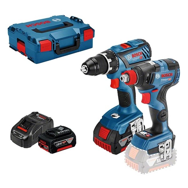 Bosch Akumulatora skrūvgriezis GSR 18V-28 + GDX 18V-200 C 2x5.0Ah - gab.