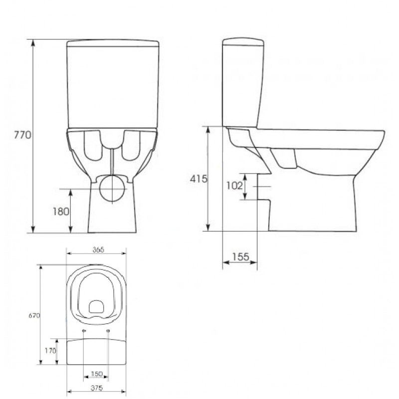 Cersanit WC pods City New Clean On ar duroplast SC vāku