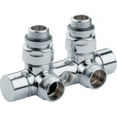 Carlo Poletti Rad. dubultbloks Twinvalve 1/2` x 24-19, 90°, balts (50mm)