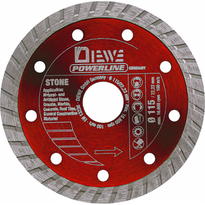 Diewe Dimanta ripa DIEWE P-LINE STONE, D125/22.23 mm - gab.