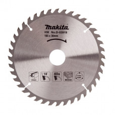 Makita Zāģripa kokam MAKITA 185x30 mm, T40, D-03919 - gab