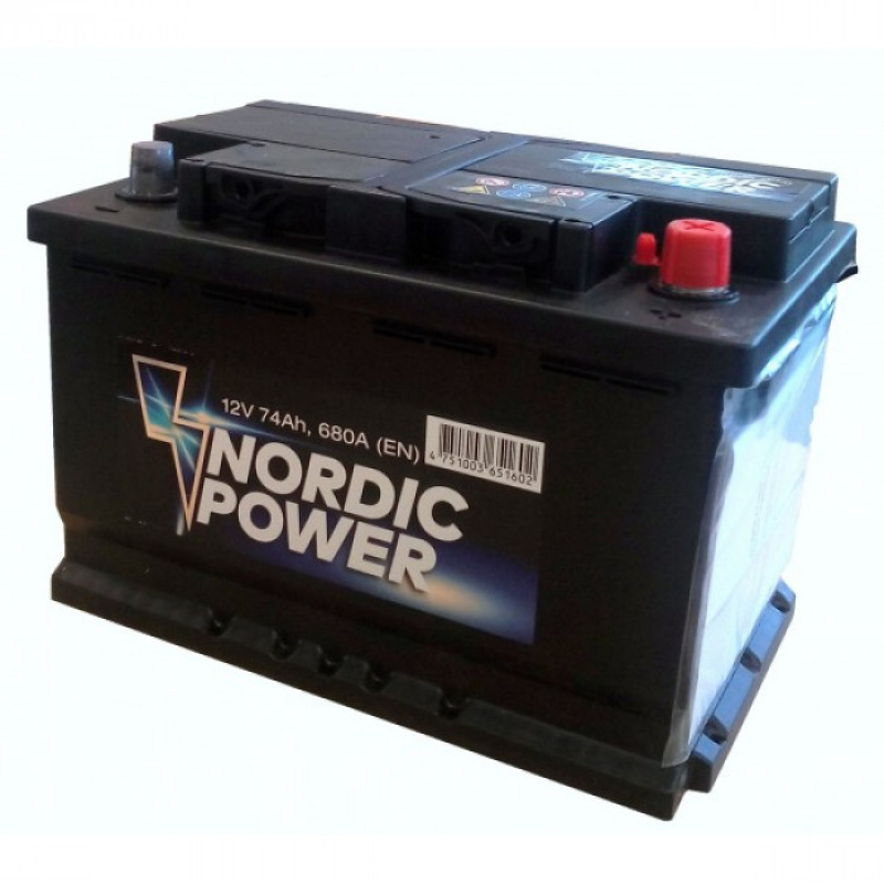 Nordic Power Akumulators Nordic Power 12V, 60Ah, 520A AKB, 242x175x190mm - gab