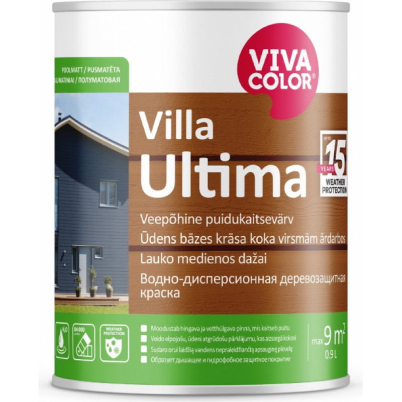 Vivacolor Akrila aizsargkrāsa koka virsmām Vivacolor Villa Ultima VC 0.9L - gab