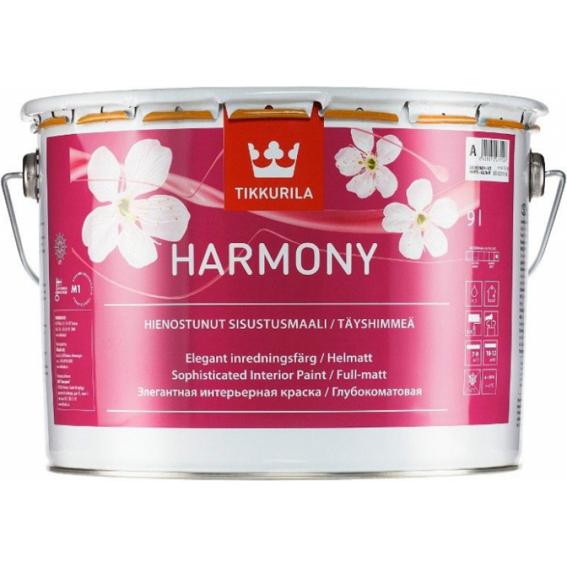 Tikkurila Akrilāta lateksa krāsa Tikkurila Harmony Pilnīgi Matēta C-bāze (Tonējamā krāsa) 9L - gab