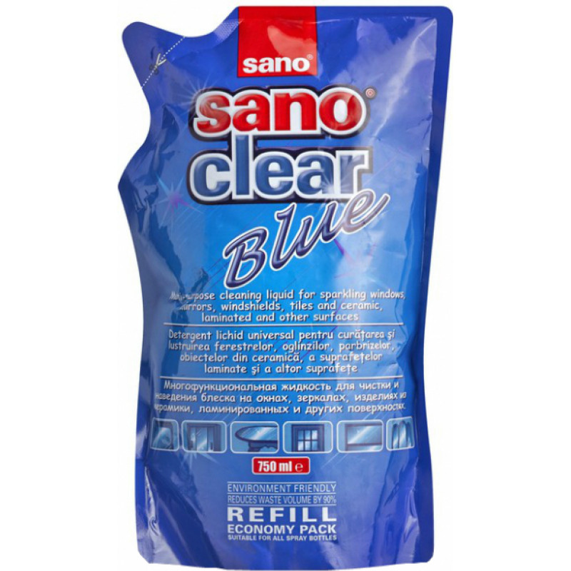 Sano Stiklu tīrīšanas līdzeklis Sano Sanoclear REFILL, 750ml - gab