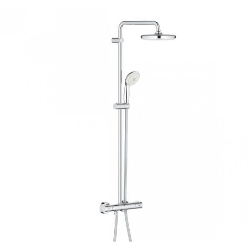 Grohe dušas sistēma ar termostatu Tempesta 210, rokas duša Tempesta 100 III, 9.5l/min, hroms