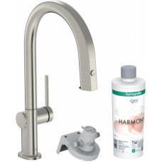 Hansgrohe virtuves izlietnes maisītājs ar izvelkamu dušu Aqittura M91 FilterSystem 210, stainless steel finish