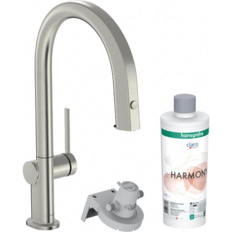 Hansgrohe virtuves izlietnes maisītājs ar izvelkamu dušu Aqittura M91 FilterSystem 210, stainless steel finish