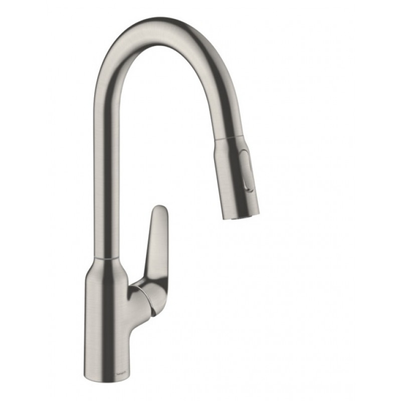 Hansgrohe virtuves izlietnes maisītājs ar izvelkamu dušu M429-H220, stainless steel optic