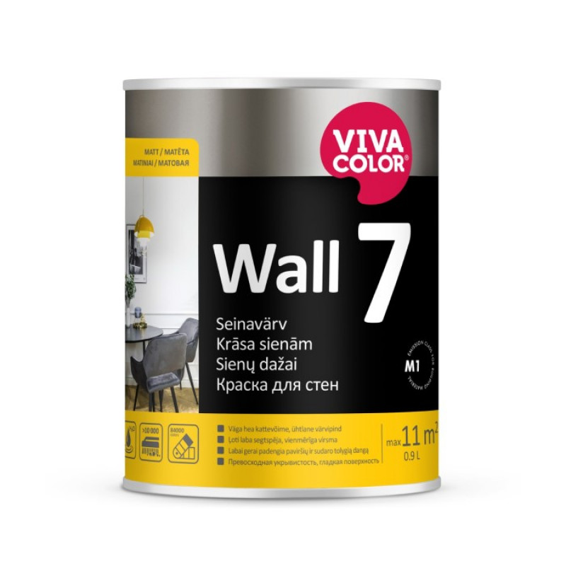 Vivacolor Wall 7 A Sienas krāsa, matēta 0.9L