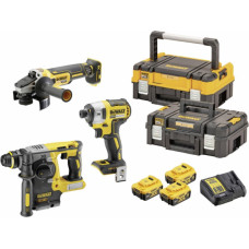 Dewalt 3 Instrumentu komplekts 18V XR (+3x5.0Ah, lādētājs, koferi)