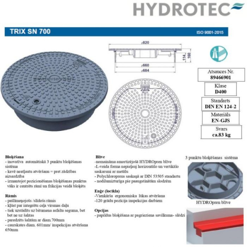 - HYDROTEC TRIX SN700 40T D400 820x160mm