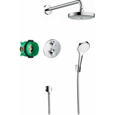 Hansgrohe Croma Select S/Ecostat S Showerset iebūvējams dušas termostata komplekts ar augšējo dušu un rokas dušas klausuli, hroms - gab.