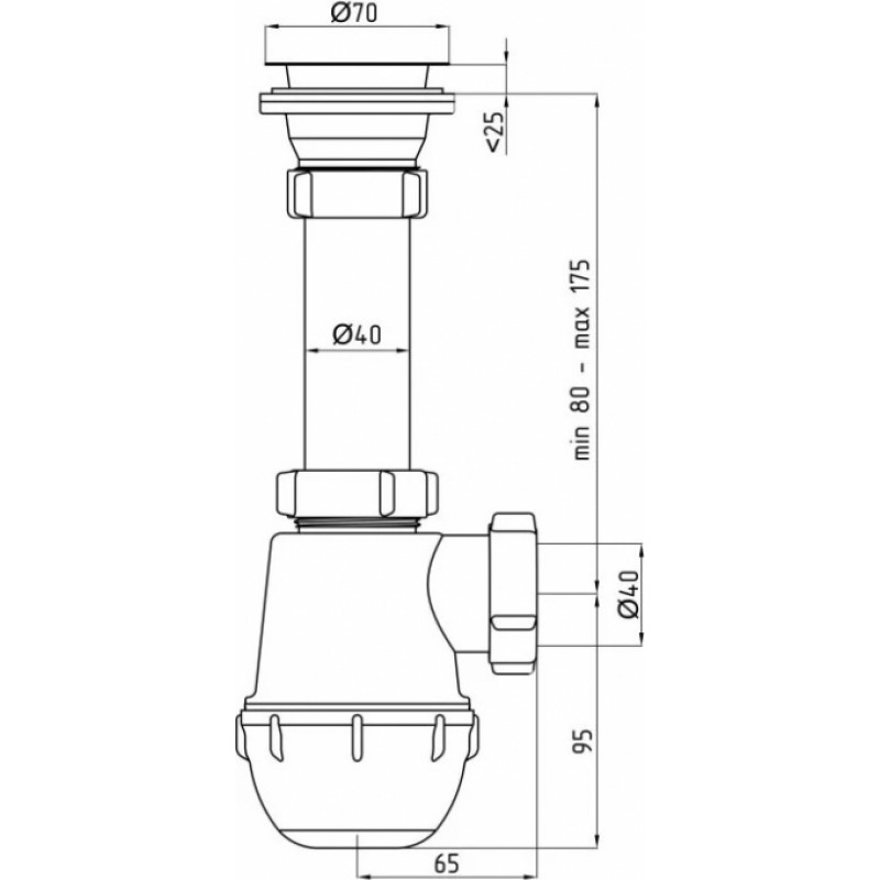 Ani Plast Sifons Ani Grot izl. 1 1/2x40mm