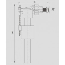 Prevex Pludiņa mehānisms E118-01 3/8, sānu