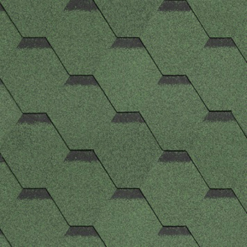 Technonicol Bituma šindeļi Technonicol Hexagonal ROCK 6813-1, 1000x317mm, zaļš (cena par m2) - kvm