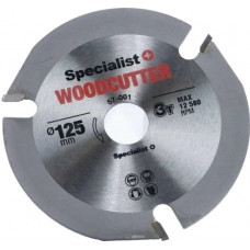 Specialist + Zāģripa leņķa slīpmašīnai Specialist+ Wood Cutter 125x22.2mm 15mm - gab