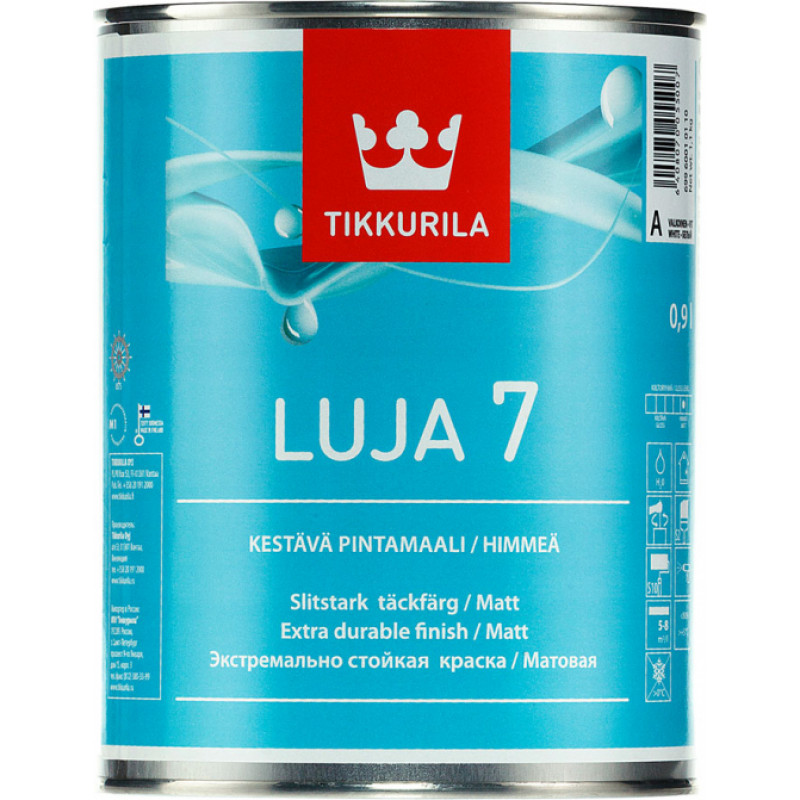 Tikkurila Krāsa Tikkurila Luja 7 Matēta A-Bāze 0.9L - gab