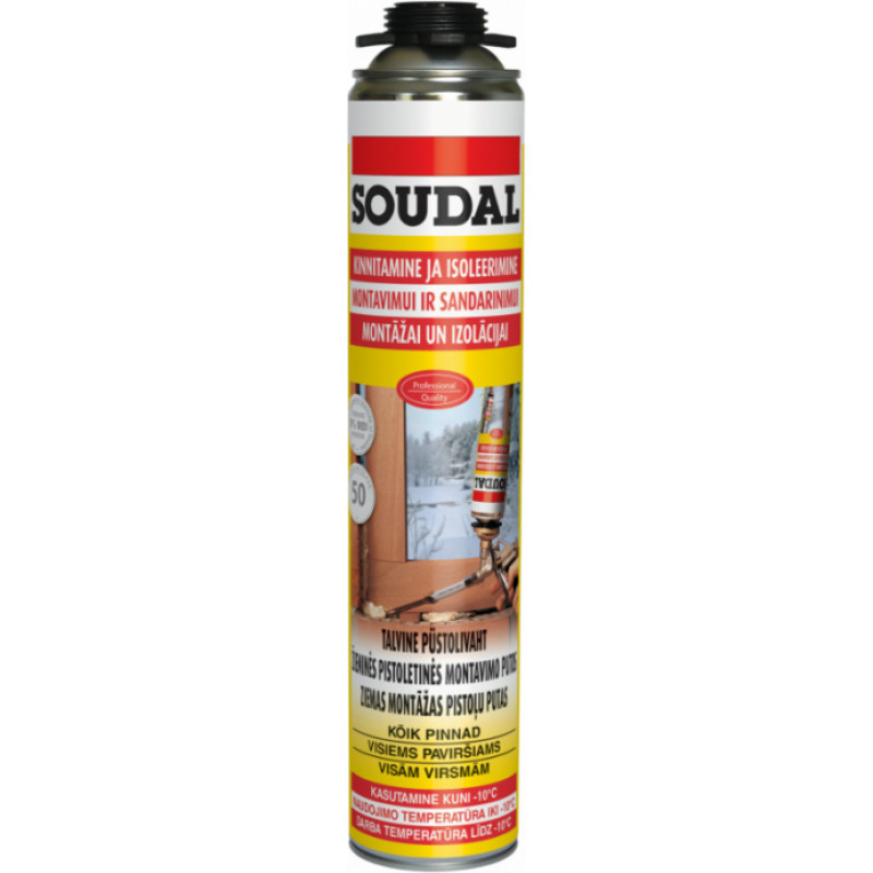 Soudal Montāžas putas Soudal Gunfoam Yellow Winter, 750ml - gab.