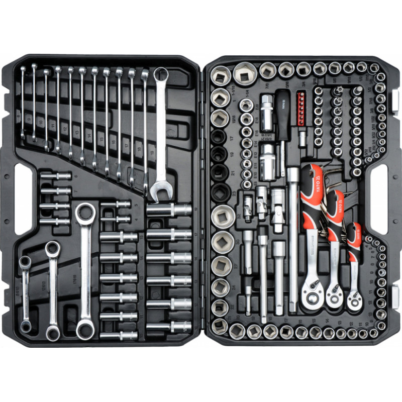 Yato Instrumentu komplekts YATO 1/4'', 1/2'', 3/8'' 150gab. - gab.